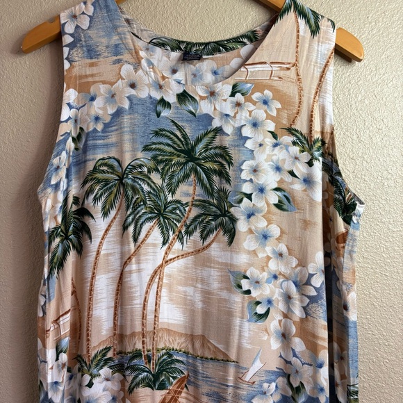 Hibiscus Collection Hawaii Floral Paradise Sleeveless Maxi Dress size M - Picture 2 of 9